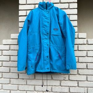 Vtg Patagonia Jacket with Removable Zip Off Hood in Blue - Size